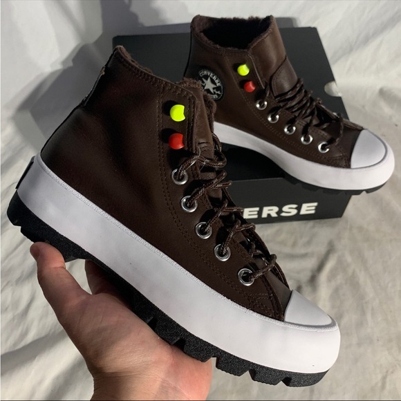 Converse CTAS Lugged Winter Hi Goretex Boots Brown Black White Shoes Womans 5.5 - Picture 2 of 6